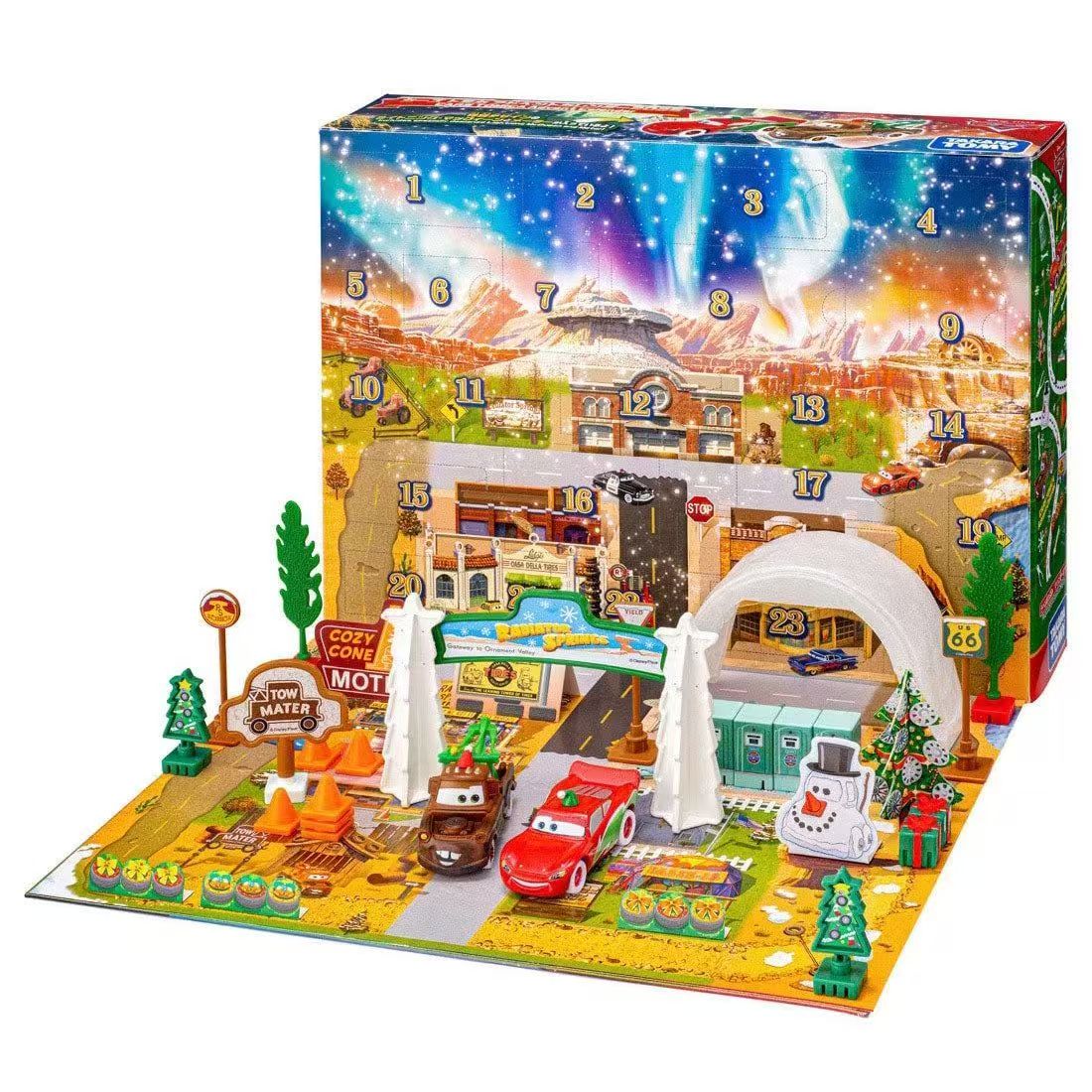 Event Support - ทอมิก้า 959595 ชุดของเล่นปฏิทินนับถอยหลังวันคริสต์มาส Pixar Cars, รถโลหะ