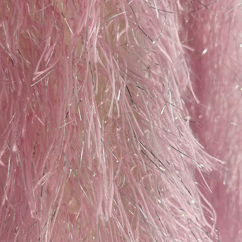 Glitter Tablecloth - ผ้าตาข่ายปักเลื่อมพร้อมขนนกและขอบสีทองกว้าง 140 ซม. สำหรับชุดการแสดงบนเวที วัสดุสำหรับงานเย็บปัก DIY