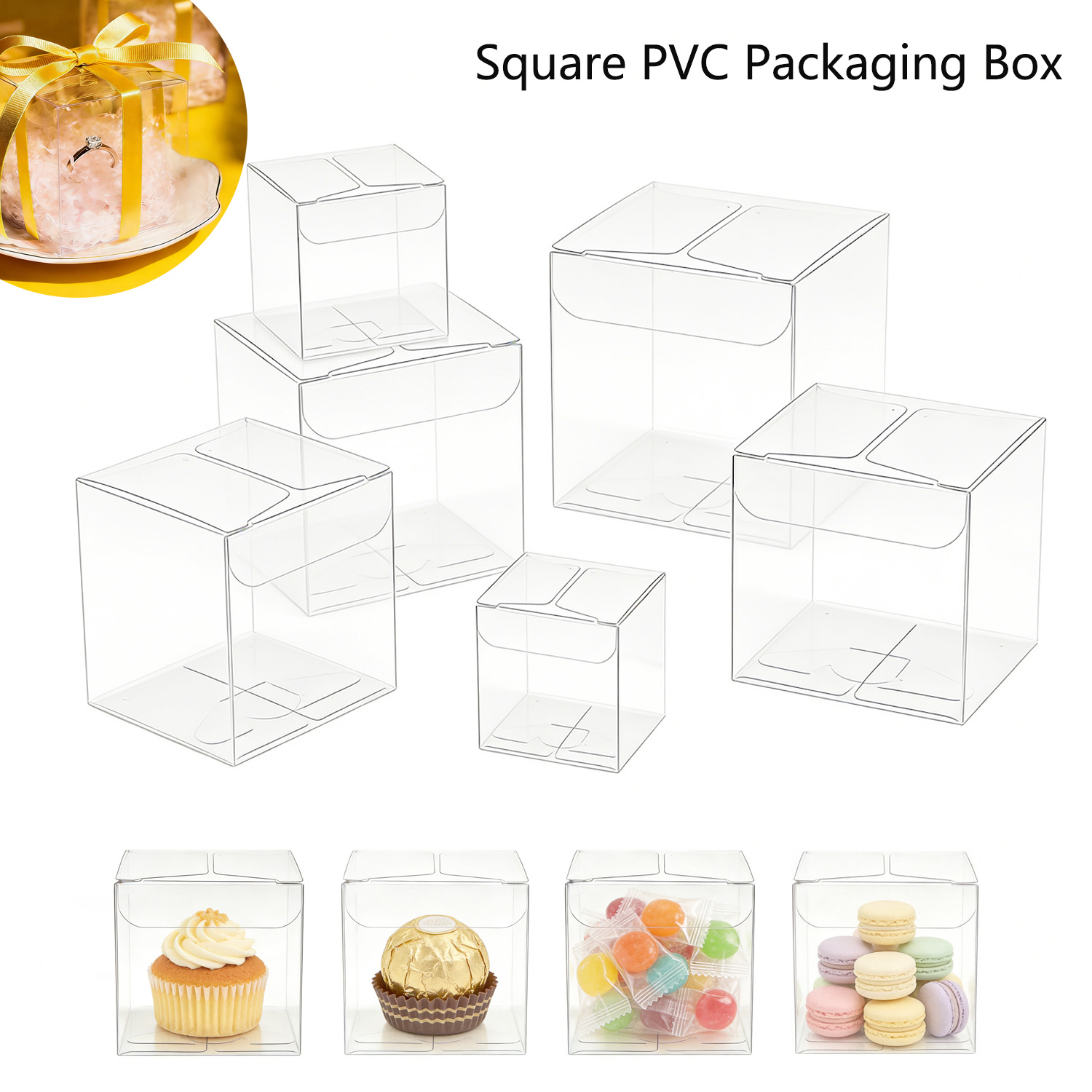 กล่องพีวีซีใสทรงสี่เหลี่ยมแบบพ - Event Party Box บทวิจารณ์และราคา