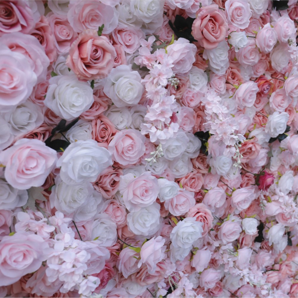 ผ้าตกแต่งผนังดอกกุหลาบสีชมพูขา - Flower Wall Panel บทวิจารณ์และราคา