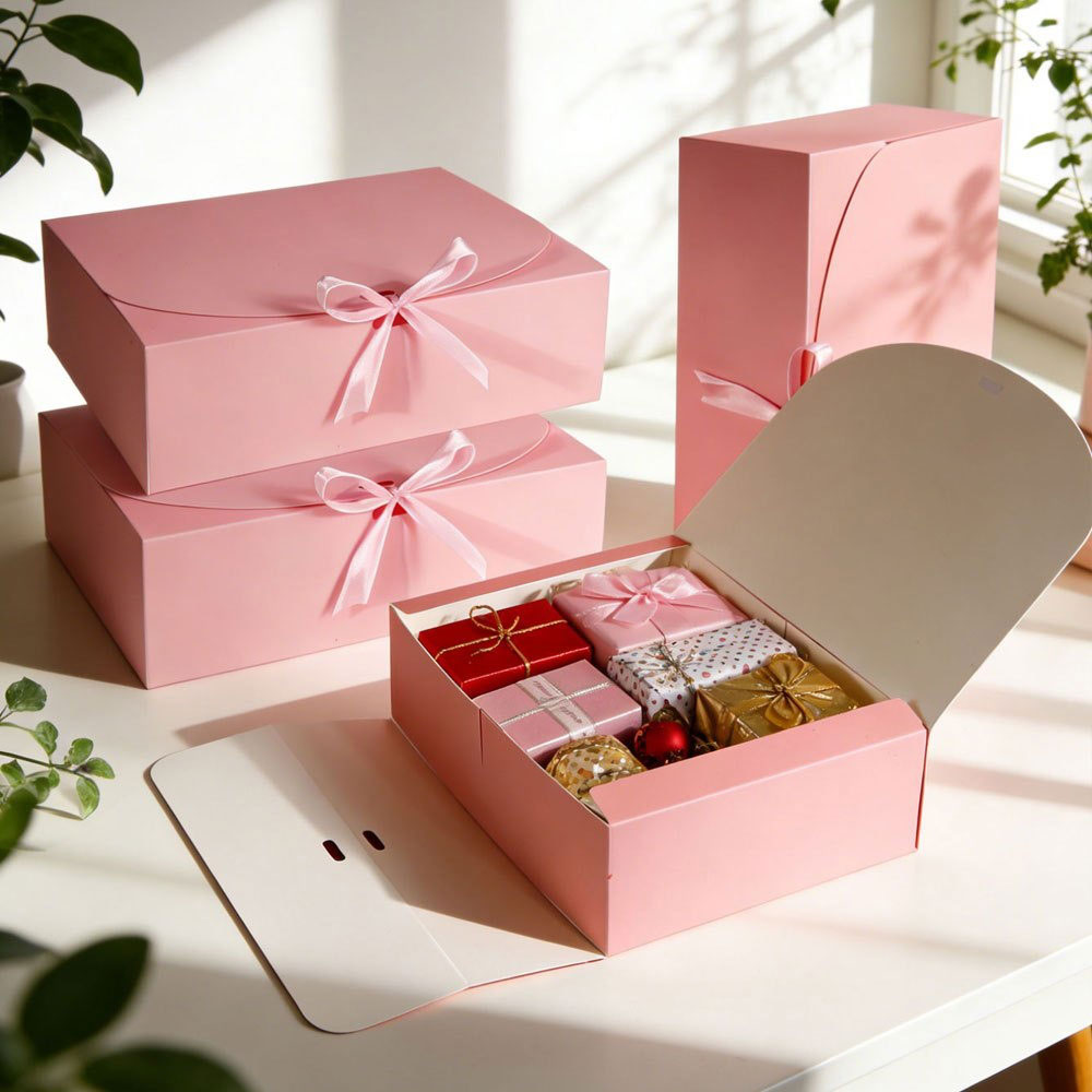 5 ชิ้น กล่องของขวัญแบบฝาพับสีช - Event Party Box บทวิจารณ์และราคา