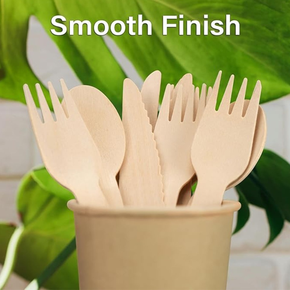 ชุดช้อนส้อมไม้แบบใช้แล้วทิ้ง 5 - Supply Event บทวิจารณ์และราคา